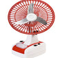 SOLTA CELL Mini AC/DC Rechargeable 8'' InchTable Fan(Red)
