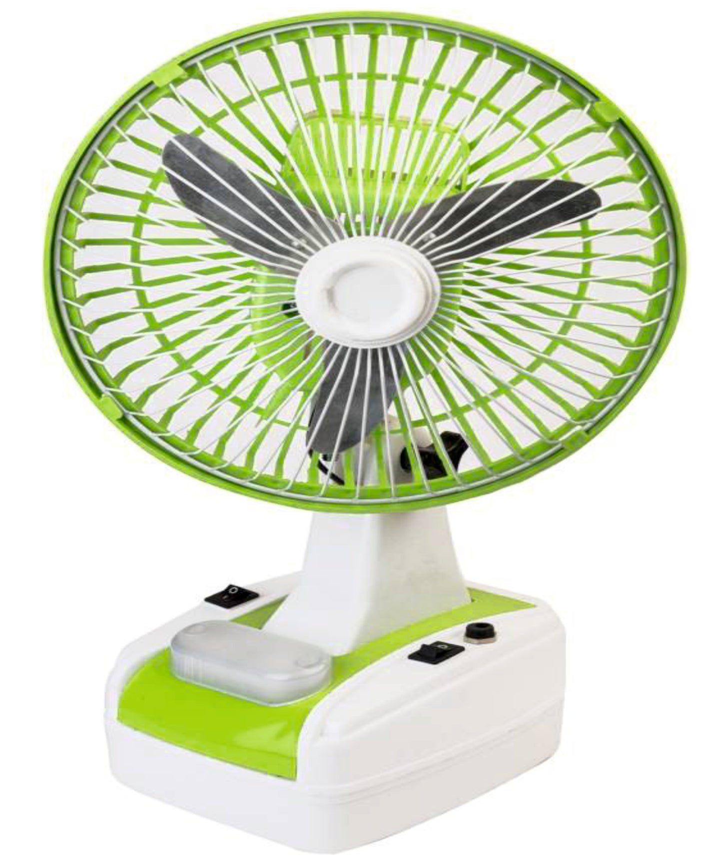 SOLTA CELL Mini AC/DC Rechargeable 8'' InchTable Fan(Green)